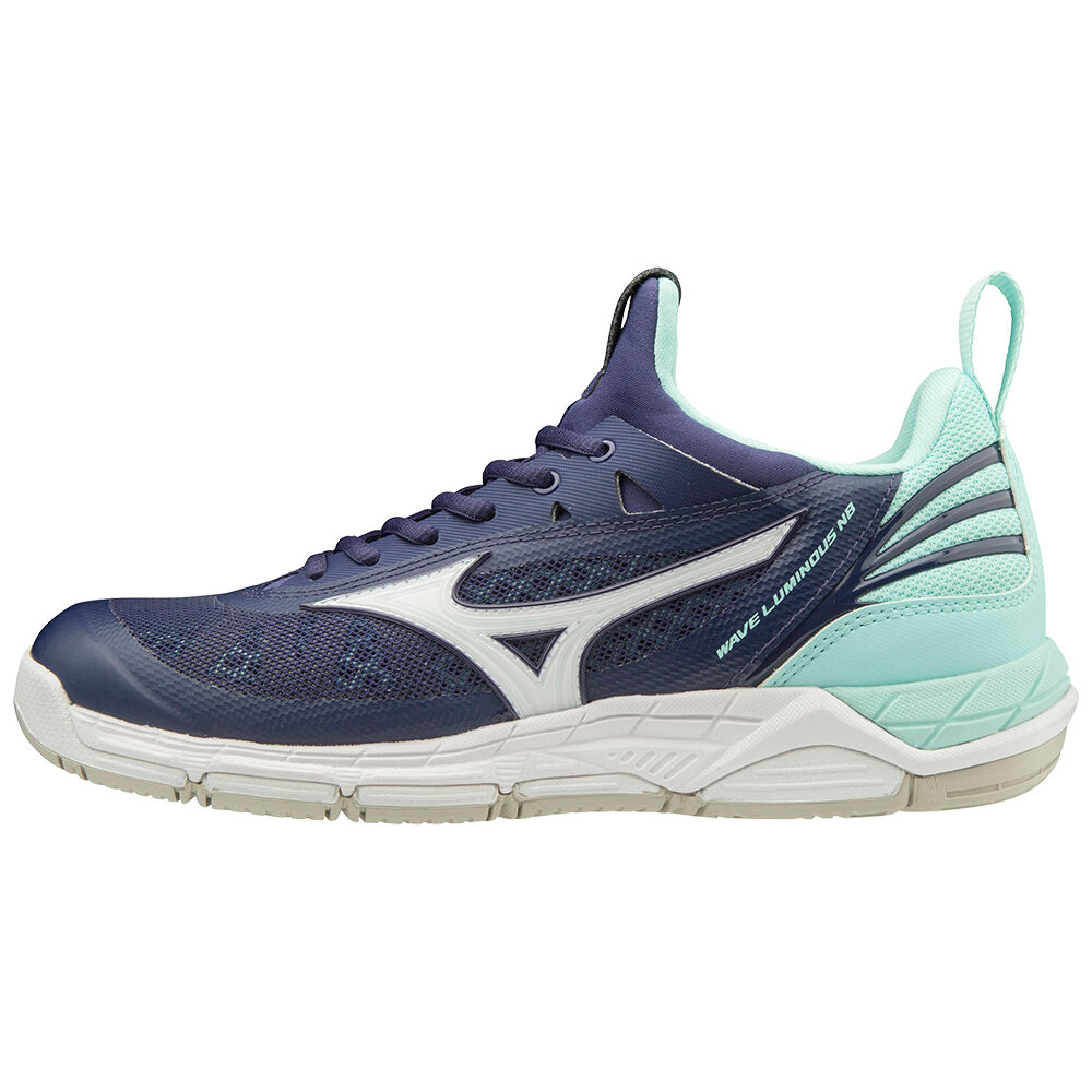 Tenis Futsal Mizuno Wave Luminous NB - Mulher - Azul Marinho/Azuis - KMZHY1652